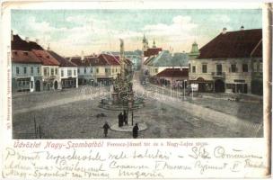 Nagyszombat, Trnava; Ferenc József tér, Nagy Lajos utca / square, street (fa)