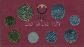 Ausztria 1993. 5g-20Sch (8xklf) forgalmi sor, eredeti műanyag tokban T:1 Austria 1993. 5 Groschen - 20 Schilling (8xdiff) coin set in plastic case C:UNC