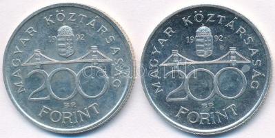 1992. 200Ft Ag "MNB" (2x) T:2