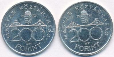 1992. 200Ft Ag "MNB" (2x) T:2