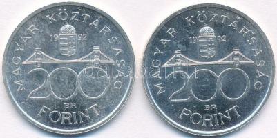 1992. 200Ft Ag "MNB" (2x) T:2