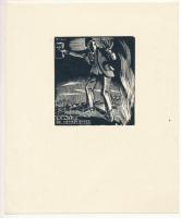 Buday György (1907-1990): Ex libris Némedy Gyula. Fametszet, papír, jelzett a dúcon, 5×4,5 cm