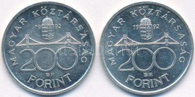 1992. 200Ft Ag "MNB" (2x) T:2