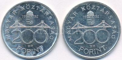 1992. 200Ft Ag "MNB" (2x) T:2