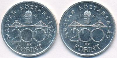 1992. 200Ft Ag "MNB" (2x) T:2