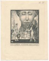 Divéky József (1887-1951): Erotikus ex libris. Klisé, papír, jelzett a klisén, 9×7 cm
