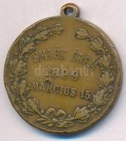 1899. " Petőfi - Bem / Emlék Érem 1899. március 15." Br emlékmedál mellszalag nélkül (29,5...