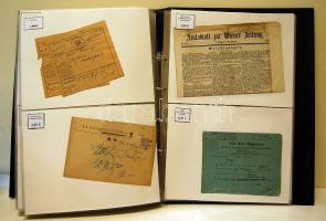 Közel 100 német és latin nyelvű irat az 1700-as évektől a századfordulóig nagyméretű plakátalbumban ...