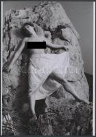 cca 1977 Fent a hegyen szoknyában és anélkül, 2 db finoman erotikus fénykép, korabeli negatívról készült mai nagyítás, 25x18 cm / 2 erotic photos, 25x18 cm