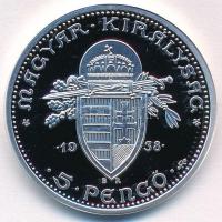 DN " Magyarok Kincstára - Szent István 5 Pengő" ezüstözött Cu emlékérem tanúsítvánnyal (36...