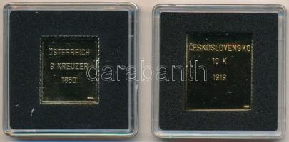 DN "Világ Bélyegcsodái - Habsburg Birodalom 9Kr 1850" aranyozott Cu bélyegérem tanúsítvánn...