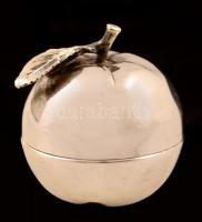Ezüst(Ag) alma ékszertartó dobozka, karcolással, jelzett, d: 4,5 cm, nettó: 31,3 g