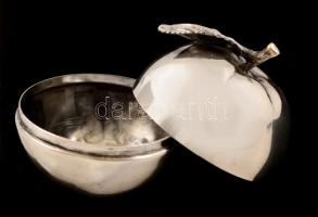 Ezüst(Ag) alma ékszertartó dobozka, karcolással, jelzett, d: 4,5 cm, nettó: 31,3 g