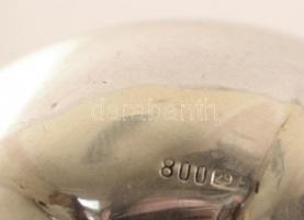 Ezüst(Ag) alma ékszertartó dobozka, karcolással, jelzett, d: 4,5 cm, nettó: 31,3 g