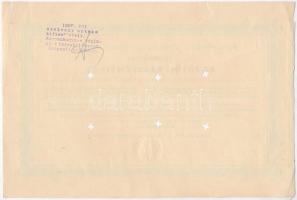 Budapest 1928. "Kőszénbánya- 's Téglagyár Társulat Pesten" egyötöd részvényjegye 75P-...