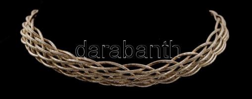 Ezüst(Ag) öt szálból font karlánc, jelzett, h: 18,5 cm, nettó: 14,5 g