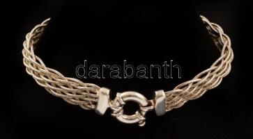 Ezüst(Ag) öt szálból font karlánc, jelzett, h: 18,5 cm, nettó: 14,5 g