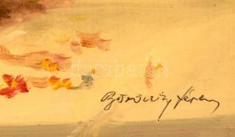 Böröczky Ferenc (1921-2004): Asztali csendélet. Olaj, farost, jelzett, 70×50 cm