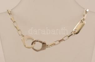 Ezüst(Ag) szögletes szemű anker karlánc, jelzett, h: 21 cm, nettó: 13,1 g