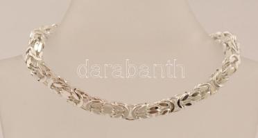 Ezüst(Ag) királylánc karkötő, jelzett, h: 19 cm, nettó: 12,7 g