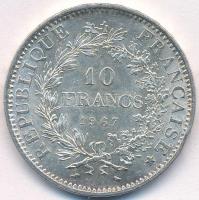 Franciaország 1967. 10Fr Ag "Herkules csoport" T:2
France 1967. 10 Francs Ag "Hercul...