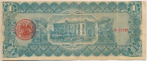 Mexikó / Forradalom / Chihuahua 1914. 1P hátoldalán piros bélyegzés T:III,III-
Mexico / Revolution ...
