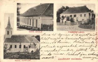 Súr, katolikus iskola, főerdész lakás, katolikus templom (EK)