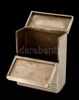 Ezüst(Ag) pattintható cigarettatartó doboz, jelzett, 7,5x6x2,5 cm, nettó: 114,5 g