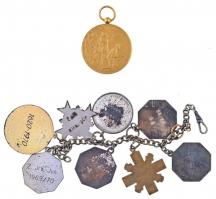 Németország/Hollandia ~1921-1960. 9db-os lövészérem tétel, közülük nyolc darab láncon T:2,2-