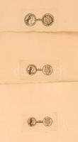 Német Államok / Poroszország 1768B 1/3T rézmetszet ív papíron 3 db /  German States / Prussia 1768B 1/3 Thaler copper etching on paper 9x5 cm
