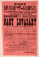 1893 Kalocsa, lóvásár plakátja 60x100 cm