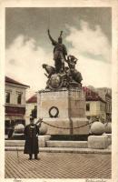 Eger, Dobó szobor, Spieler Ferencz üzlete, csendőr