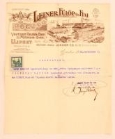1920 Leiner Fülöp vegyészeti gyár Ujpest fejléces számla