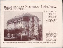 1939 Balatonfüred, üdülőház reklám levél + nyomtatvány 8 p.