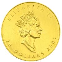 Kanada 2001. 20$ Au "II. Erzsébet" (15,6g/0.999) T:2 Canada 2001. 20 Dollars Au "Elizabeth II" (15,6g/0.999) C:XF