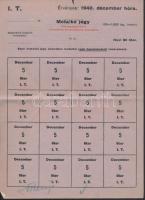 cca 1940 Honvédségi üzemanyag utalvány és Közúti adóbélyeg