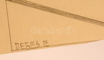 Jeges jelzéssel: Árpád utca. Ceruza, papír, 29×43 cm