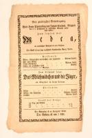 cca 1790 Georg Benda Medea c. művének magyar nyelvű előadását hirdető színházi plakát. 23x36 cm