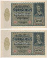 Németország / Weimari Köztársaság 1922. 10.000M (4x) sorszámkövetők T:I- 
Germany / Weimar Republic...