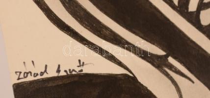 Zorád jelzéssel: Női portré. Vegyes technika, papír, 38×27 cm