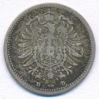 Német Birodalom 1874D 20Pf Ag T:2-
German Empire 1874D 20 Pfennig Ag C:VF