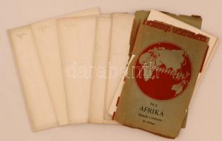 cca 1920 Afrika térképek, 6 db (Észak-kelet Afrika-, Közép és dél Afrika-, Észak-nyugat Afrika-, Afr...