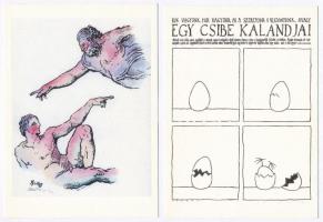 Klasszikus magyar karikaturisták, Jelenszky László, Kaján Tibor, Lehoczki Károly, Marabu, stb 14 db ...