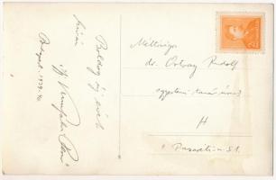 1939 Kunfalvi Rezső (1905-1998) magyar fizikatanár saját kezű üdvözlete dr. Ortvay Rudolfnak címezve