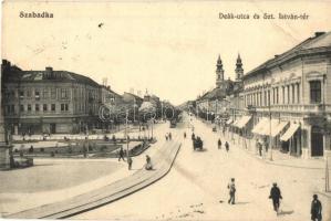 Szabadka, Subotica; Deák utca, Szent István tér / street, square (EB)