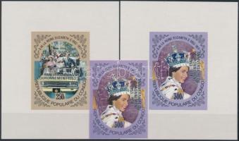 British royal family overprinted imperforated stamp + blockform, Brit uralkodóház felülnyomott vágott bélyeg + blokkforma