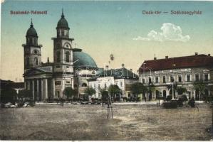 Szatmárnémeti, Satu Mare; Deák tér, Székesegyház, Takarékpénztár / square, cathedral, savings bank