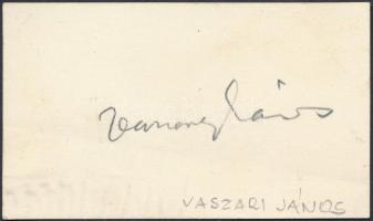 Vaszary János(1867-1939) magyar festő aláírása papírlapon