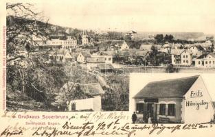 Savanyúkút, Sauerbrunn; Fritz Hönigsberg üzlete és saját kiadású lapja / Alleinverkauf bei Fritz Hönigsberg