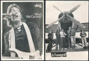 Legendás zenekarokat, énekest ábrázoló fotómásolatok(LGT, Fonográf, Bee Gees, Paul McCartney), 5 db, 18x13 cm